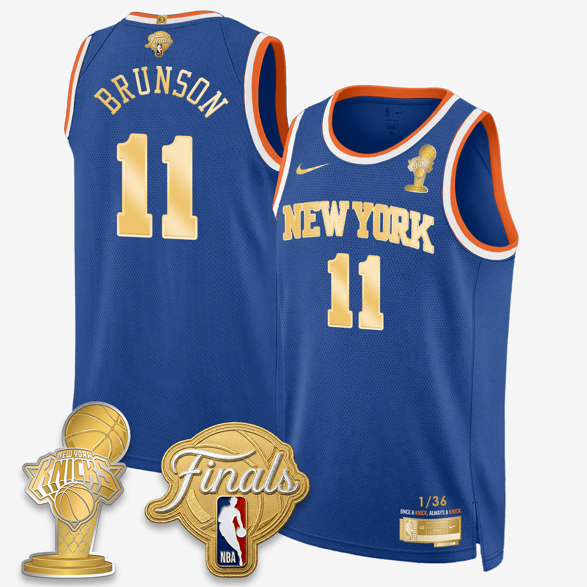 Jalen Brunson NYK 2026 Basketball  Finals Champions Gold Standard Basketball Jersey - Limited Edition - Stitched