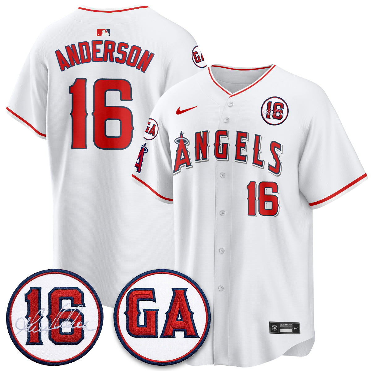 LAA Garret Anderson Tribute Patch Vapor Premier Limited Jersey - Stitched