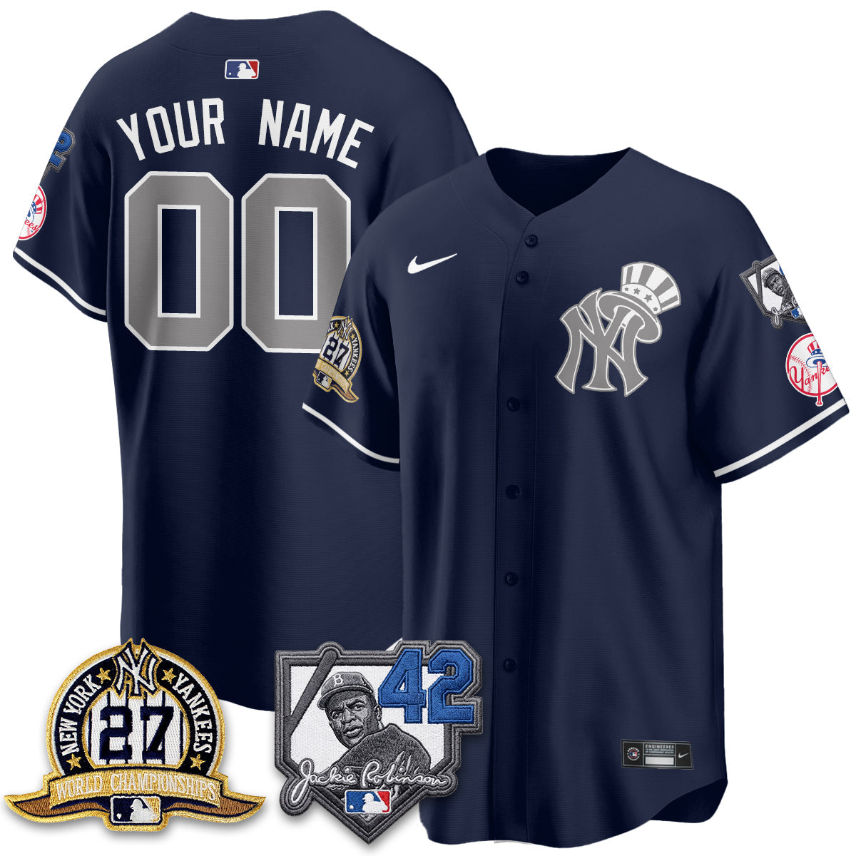 NYY 2026 Jackie Robinson Day Vapor Limited Gold Edition Custom Jersey - Stitched - V2