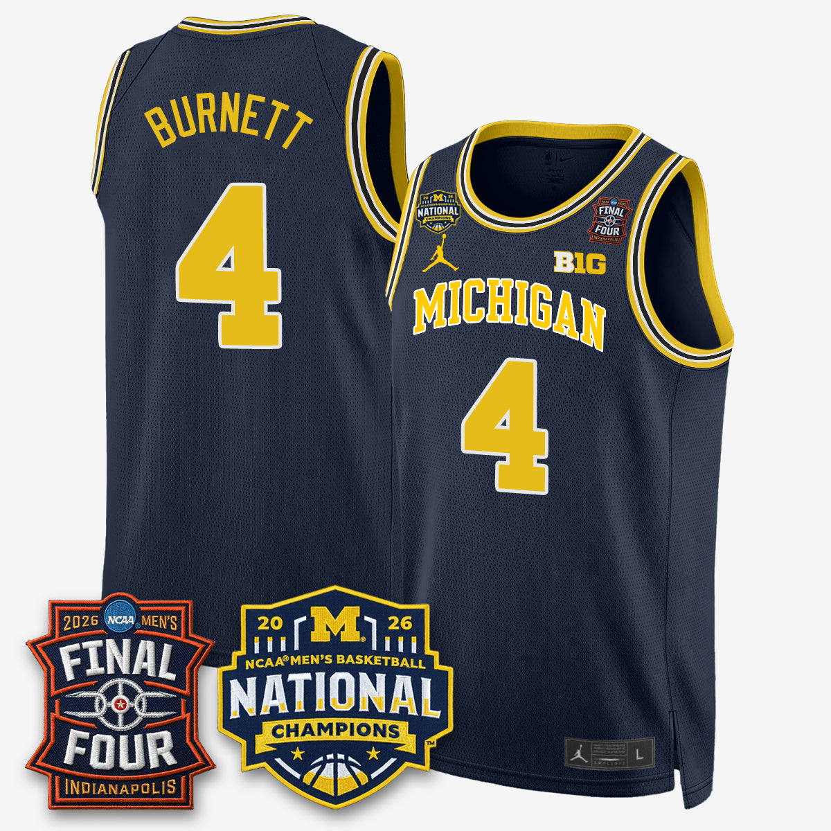 MICH 2026 NCAA Men's Basketball Champions Limited Jersey - Stitched