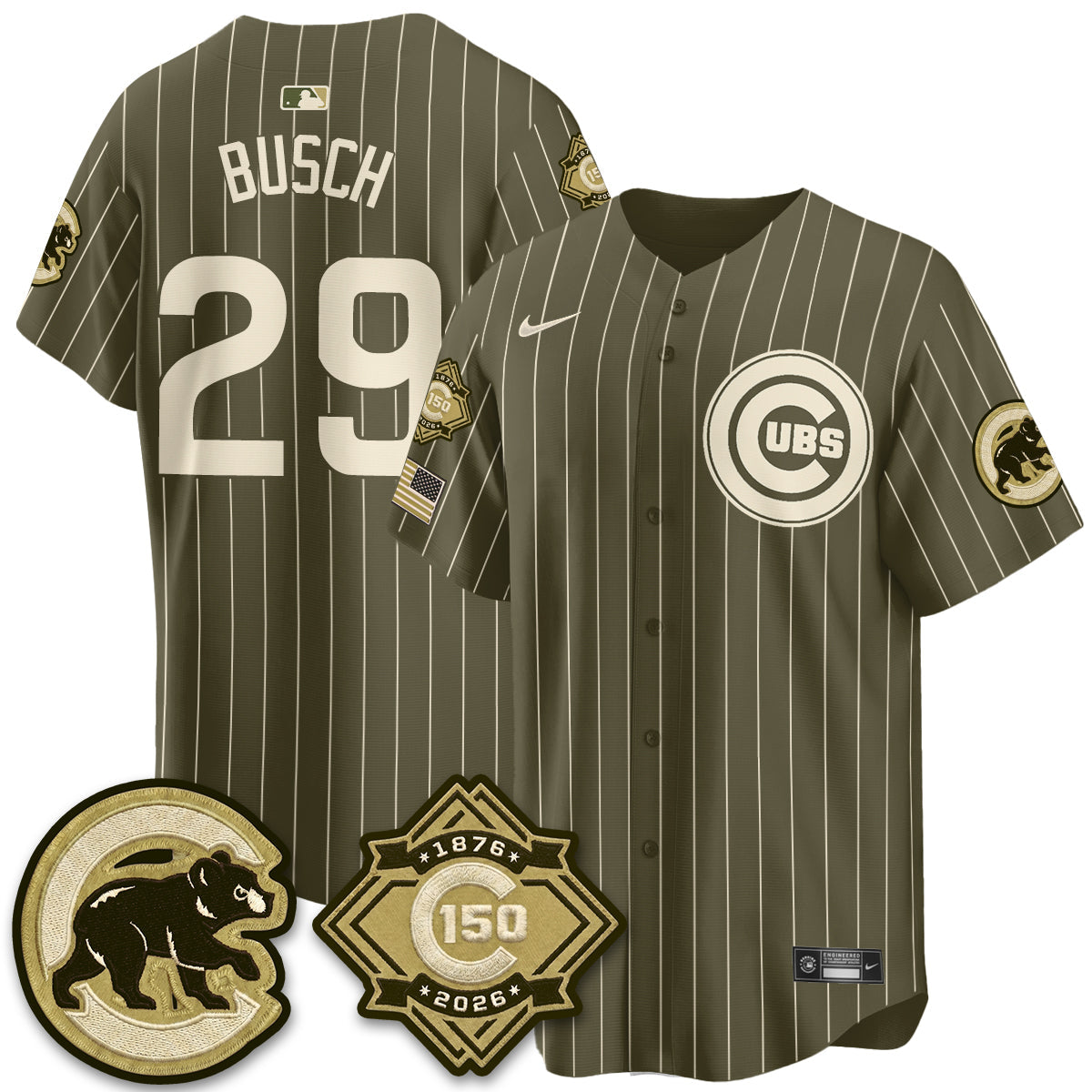 CHC New Era Olive 2026 Armed Forces Day Jersey -Stitched