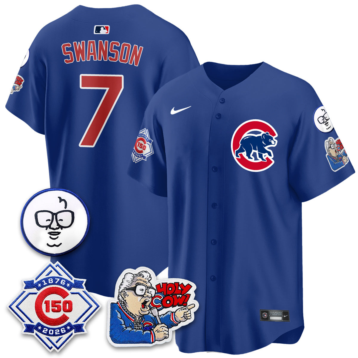 CHC 150th Anniversary Harry Caray Holy Cow Vapor Premier Limited Jersey - Stitched V2