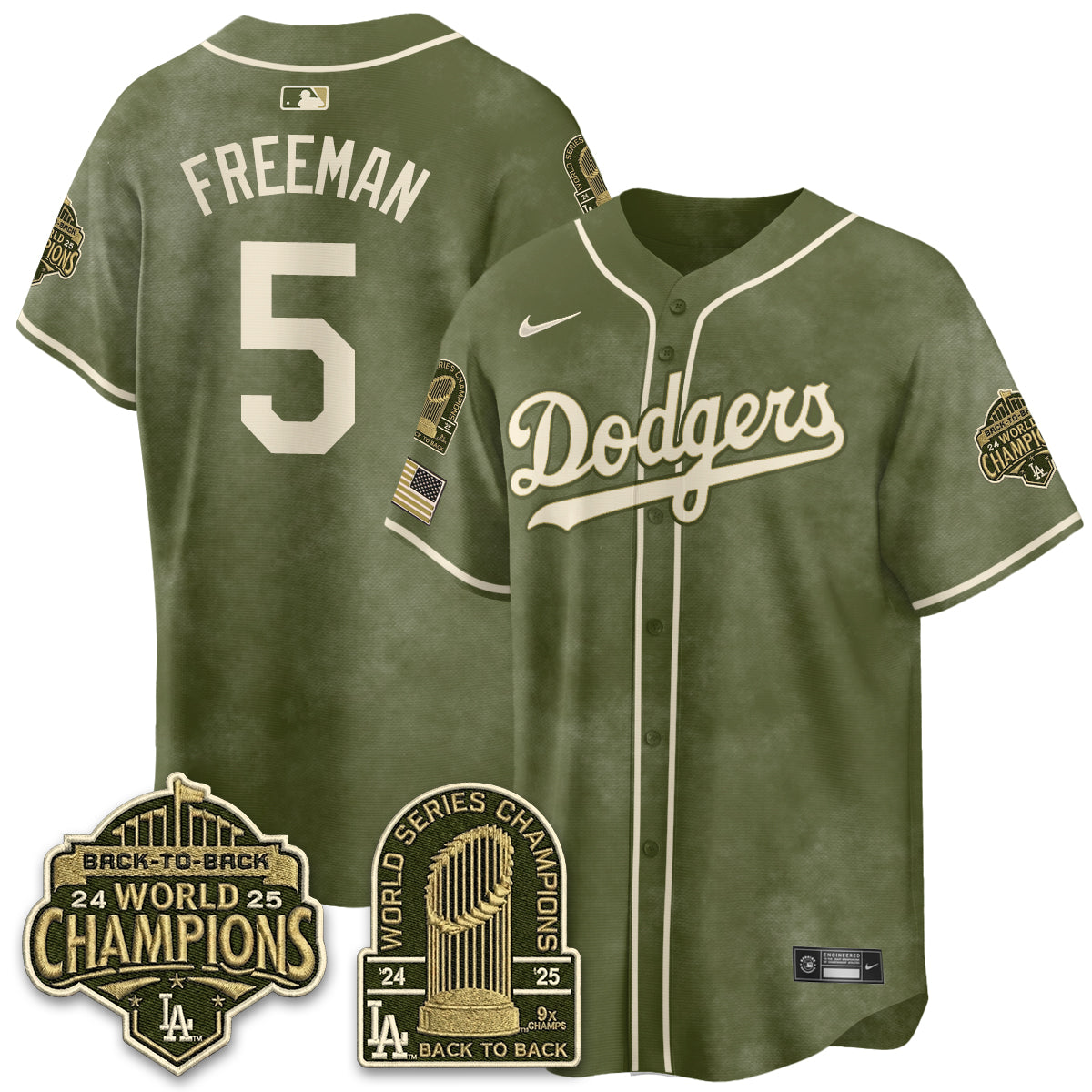 LAD New Era Olive 2026 Armed Forces Day Jersey -Stitched