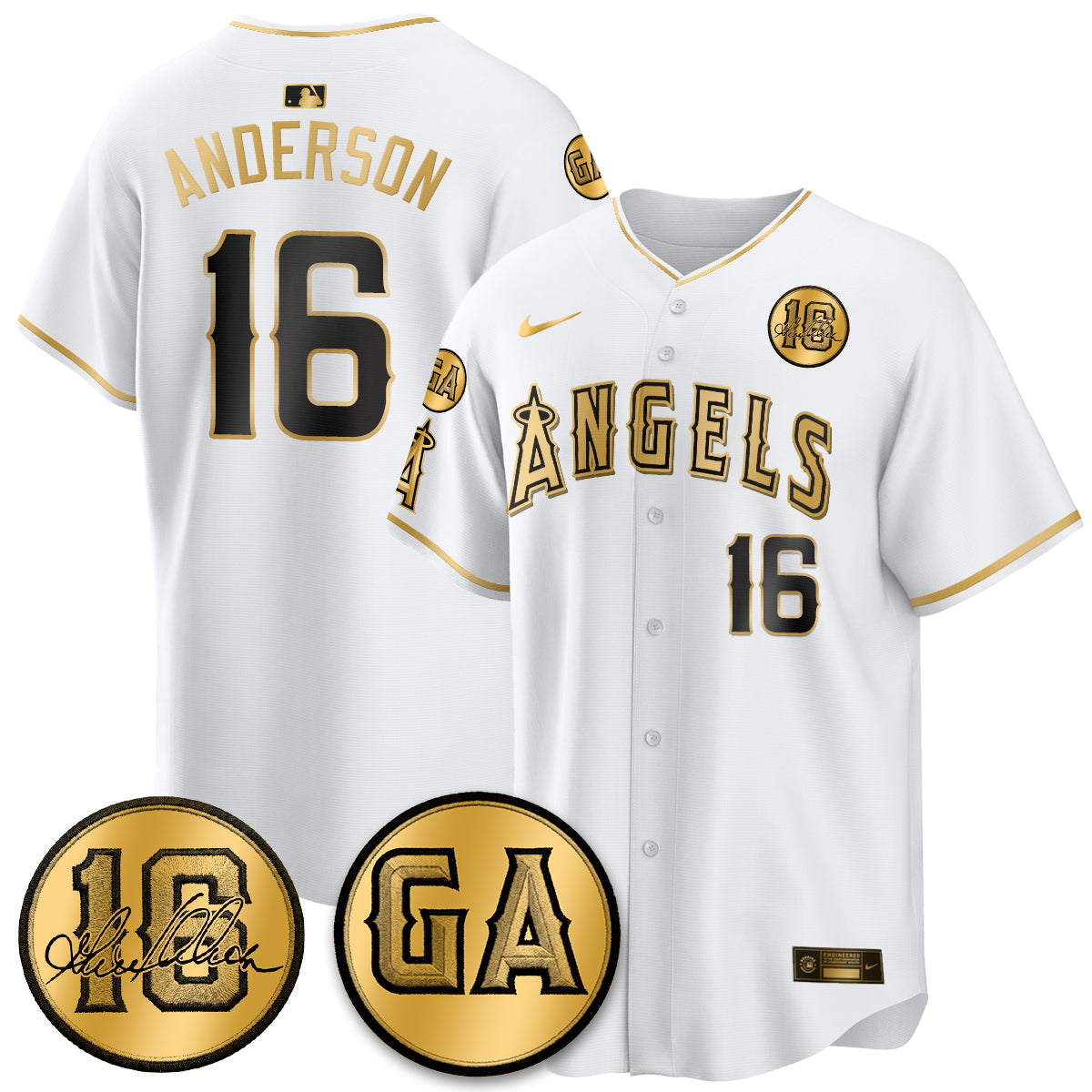 LAA Garret Anderson Tribute Patch Vapor Jersey - Stitched V2