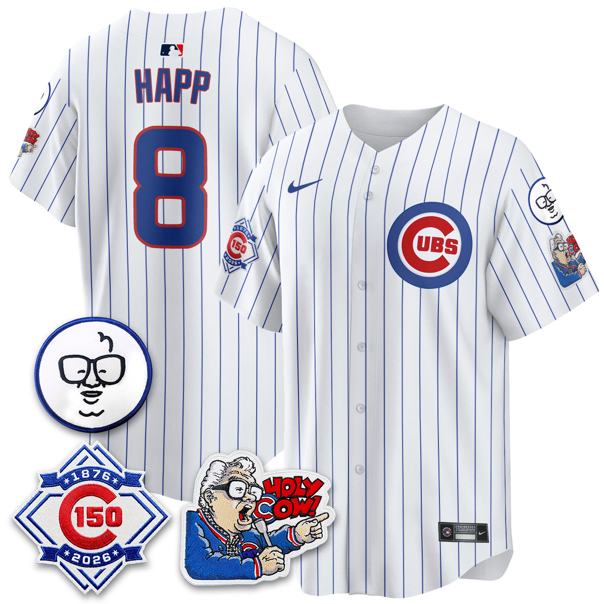 CHC 150th Anniversary Harry Caray Holy Cow Vapor Premier Limited Jersey - Stitched V2