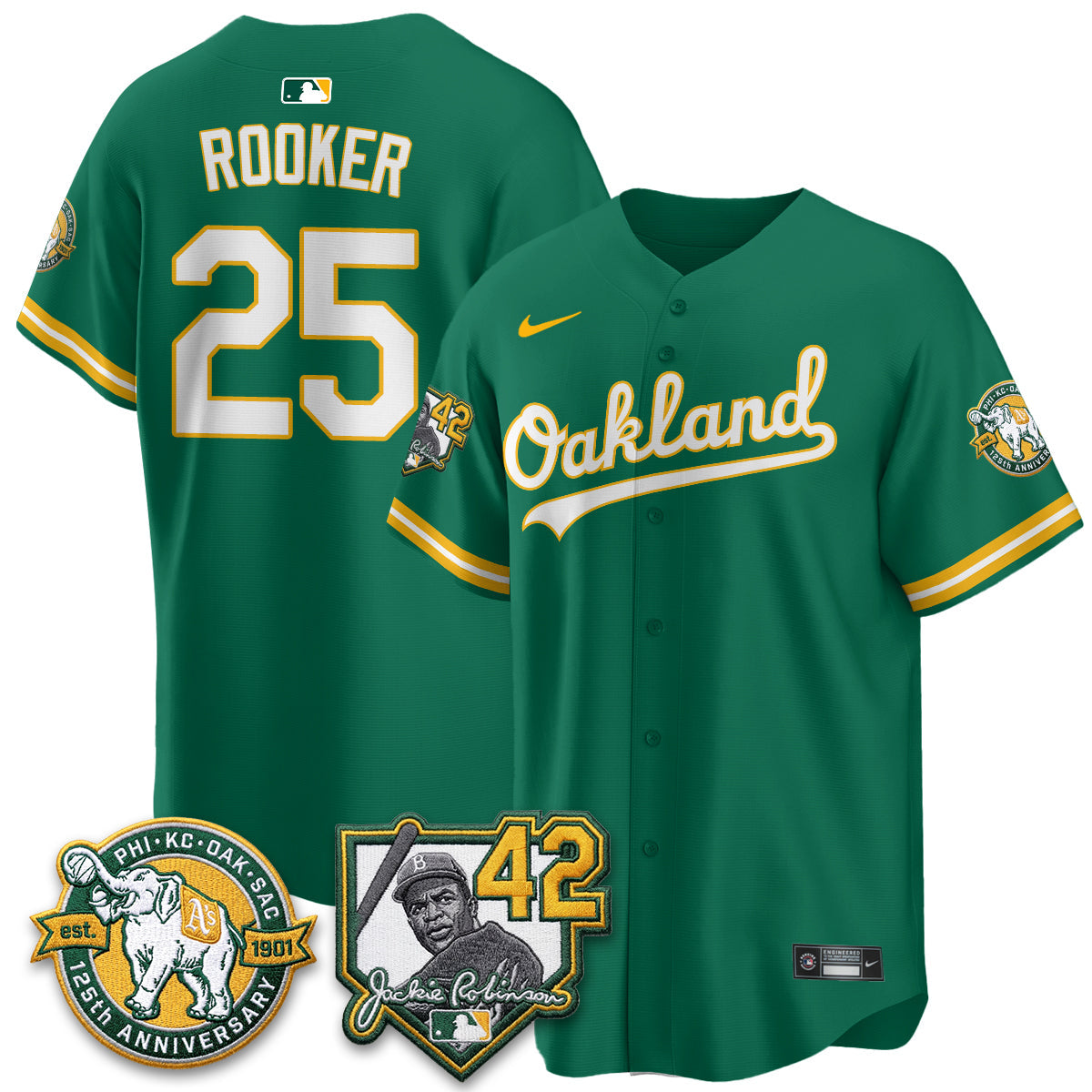 OAK 2026 Jackie Robinson Day - Celebrating 125 Years Limited Vapor Jersey - Stitched