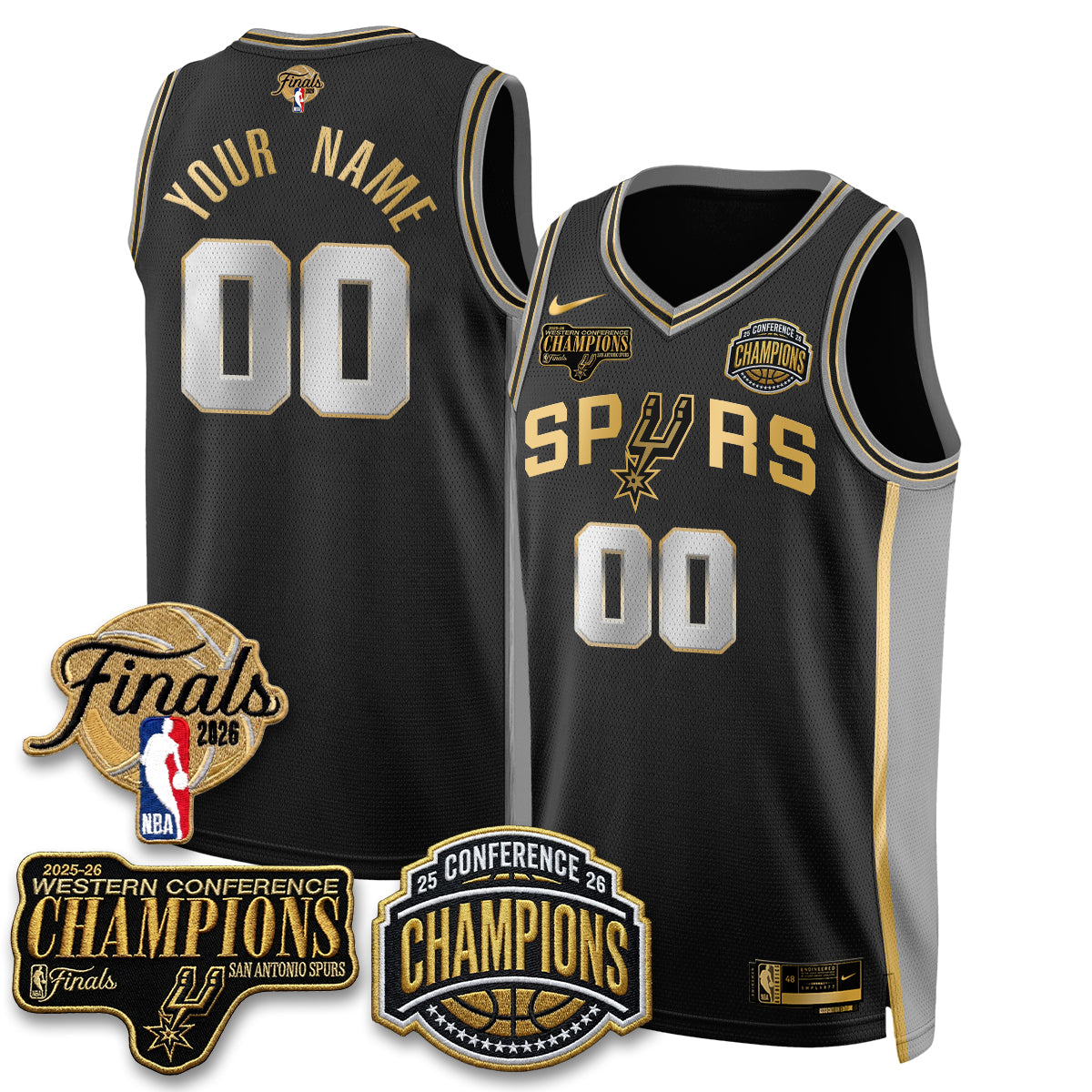 SAS 2026 Basketball  Western Conference Champions Vapor Special Edition Custom Jersey - Stitched