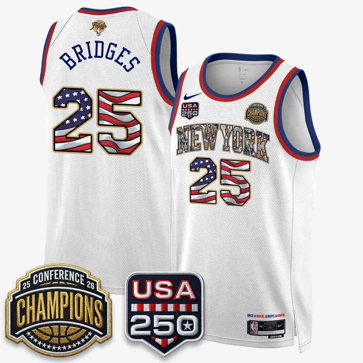 NYK 2026 Basketball  Eastern Conference Champions x Fourth of July Vapor Jersey - Stitched