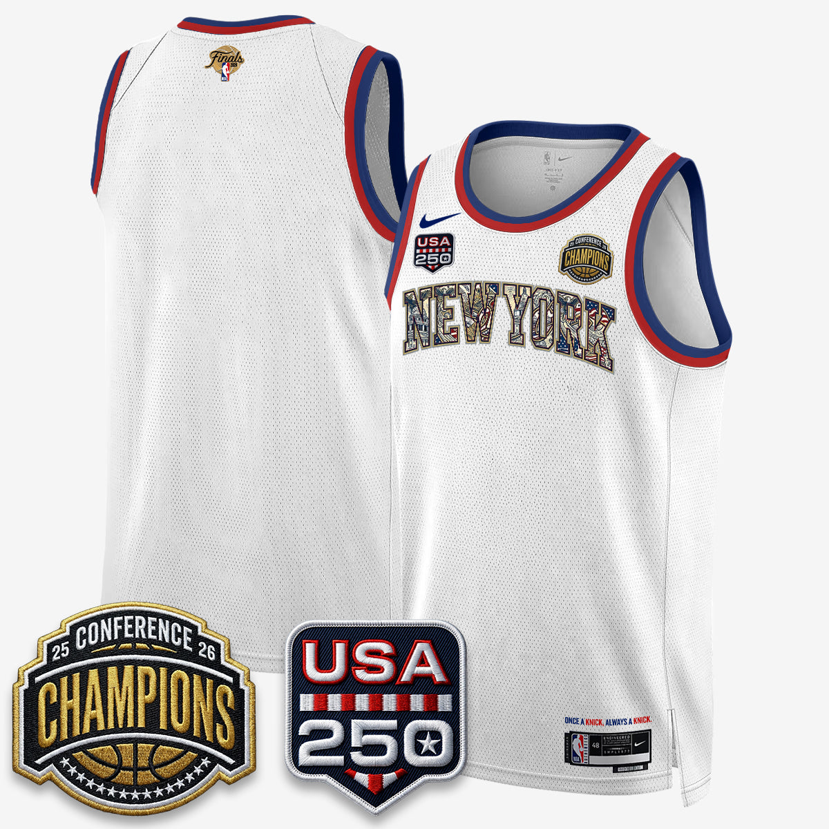 NYK 2026 Basketball  Eastern Conference Champions x Fourth of July Vapor Jersey - Stitched