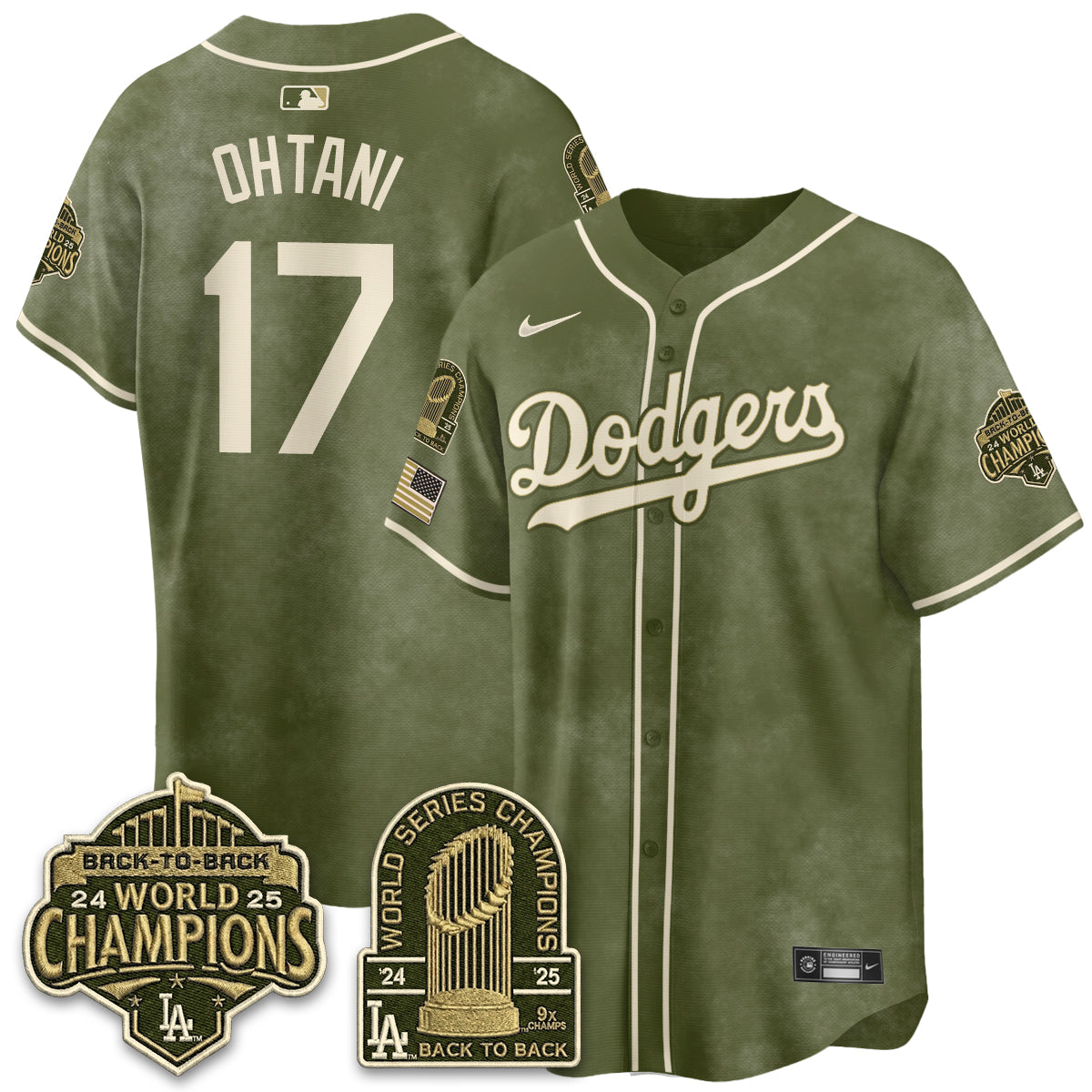 LAD New Era Olive 2026 Armed Forces Day Jersey -Stitched