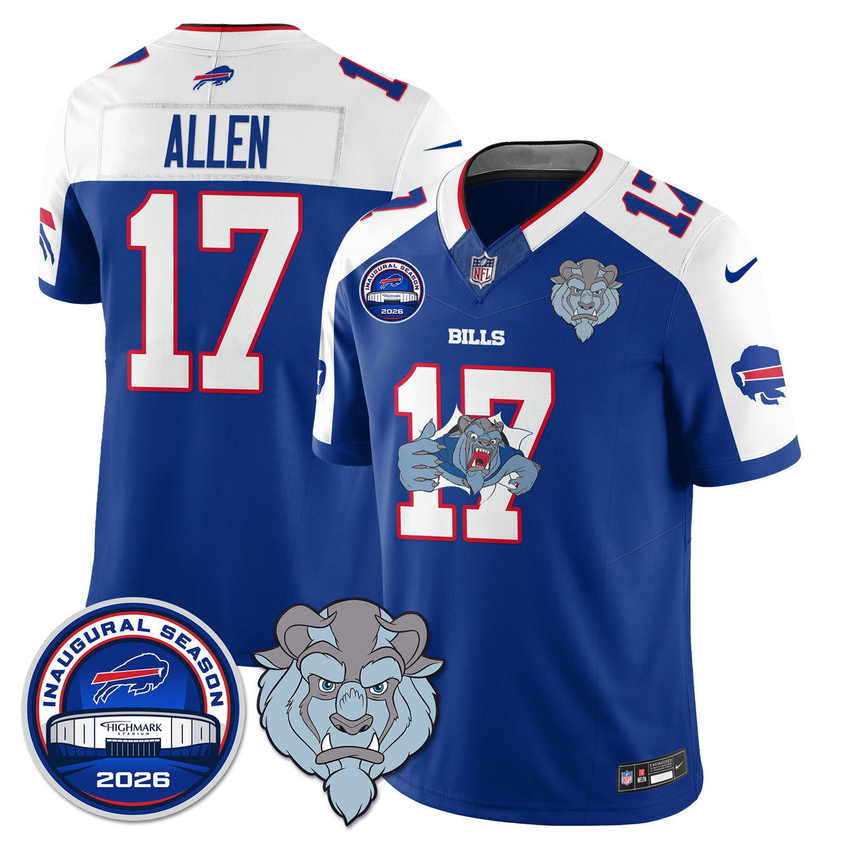 BUF x Hairy Blue Beast Edition Vapor Jersey - Stitched