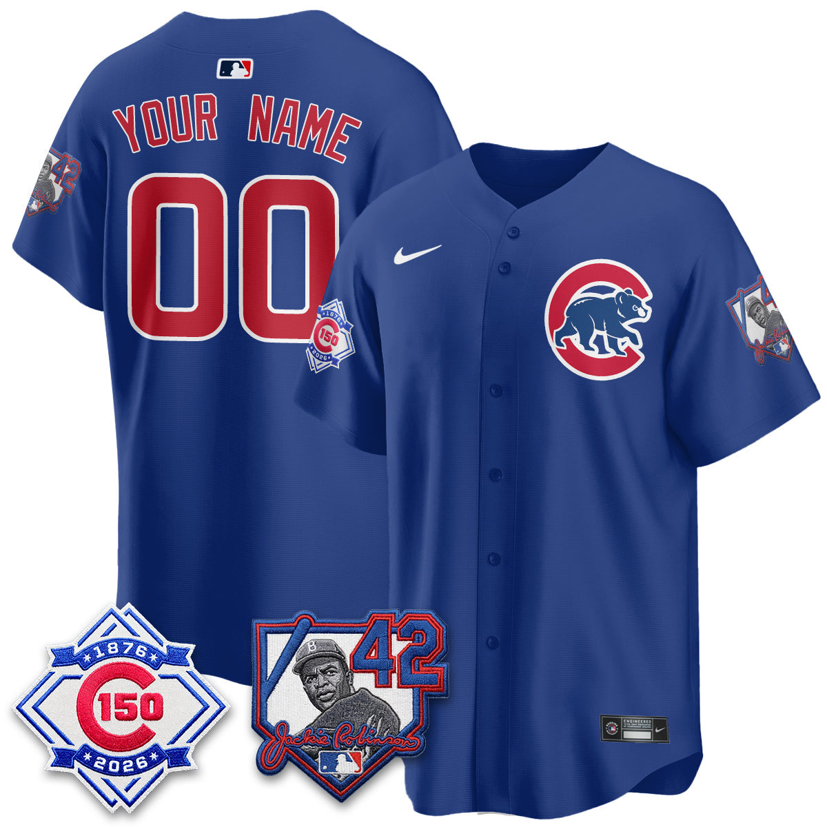 CHC 150th Anniversary & Jackie Robinson Day Patch Vapor Premier Limited Custom Jersey - Stitched