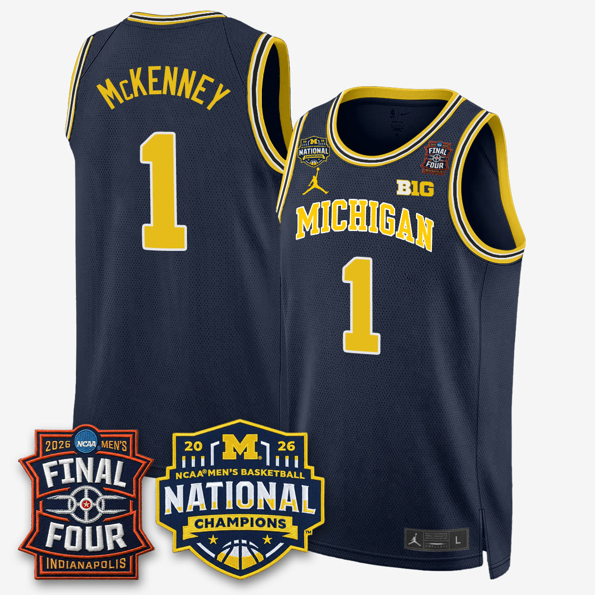 MICH 2026 NCAA Men's Basketball Champions Limited Jersey - Stitched