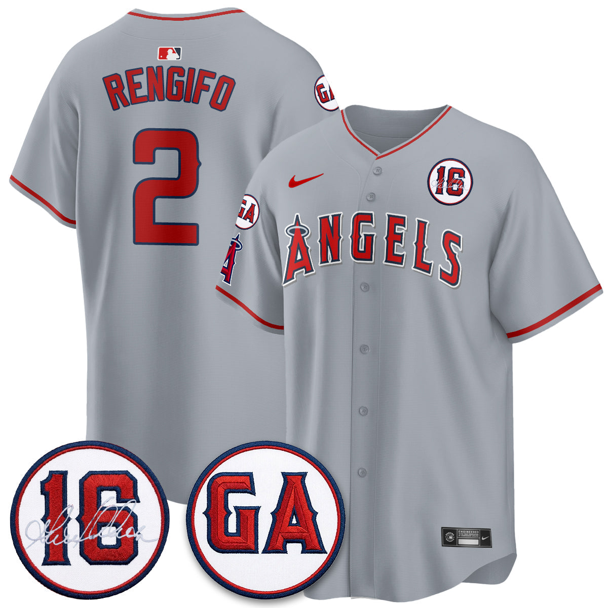 LAA Garret Anderson Tribute Patch Vapor Premier Limited Jersey - Stitched