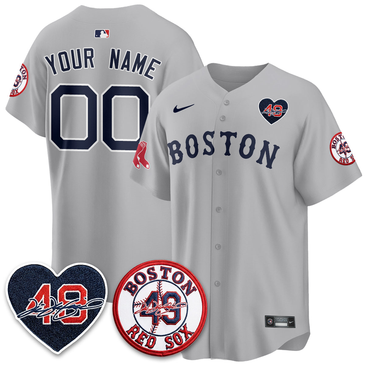 BOS Tim Wakefield Memorial Patch Vaper Premier Limited Custom Jersey - Stitched