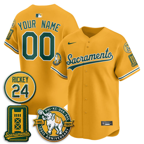 OAK 2026 Alternate Sacramento - Celebrating 125 Years -  Limited Custom Vapor Jersey - Stitched