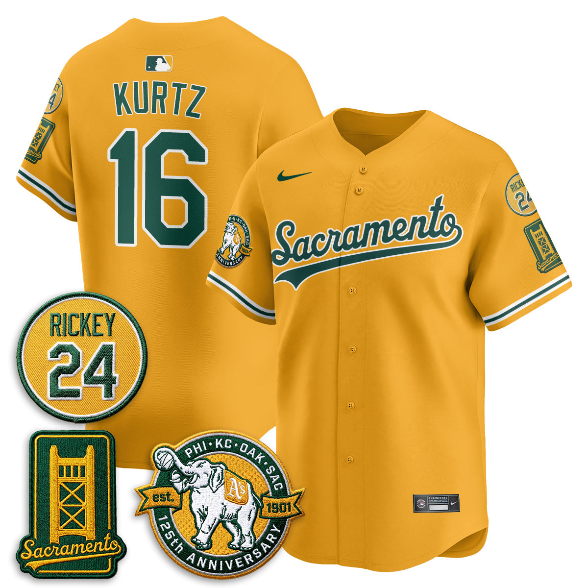 OAK 2026 Alternate Sacramento - Celebrating 125 Years -  Limited Vapor Jersey - Stitched