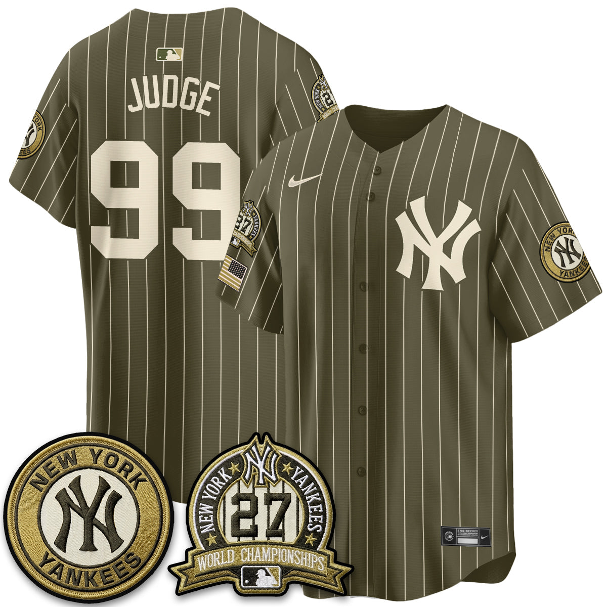 NYY New Era Olive 2026 Armed Forces Day Jersey -Stitched