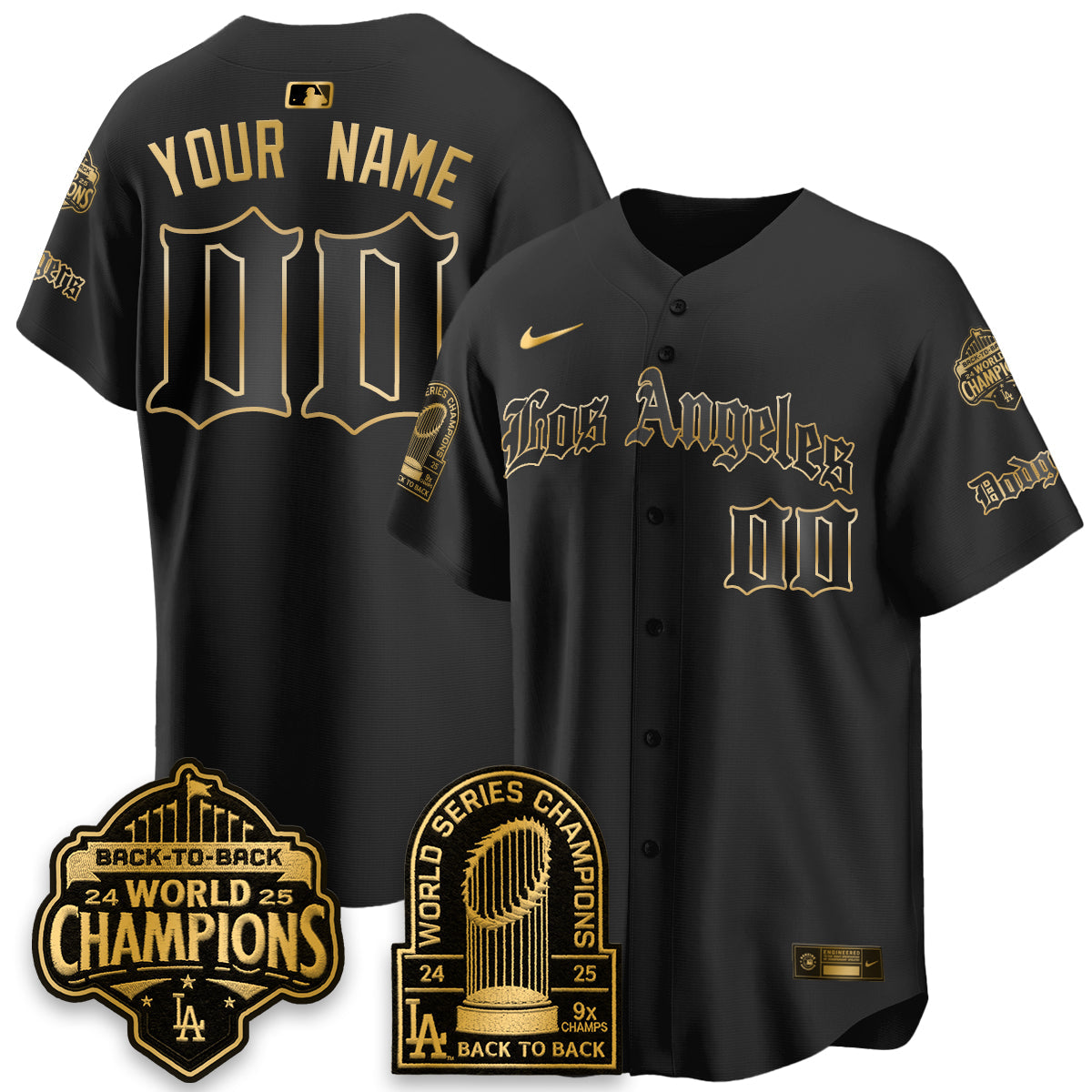 LAD WS Champions Back 2 Back Patch Vapor Premier Limited Gothic Edition Custom Jersey - Stitched