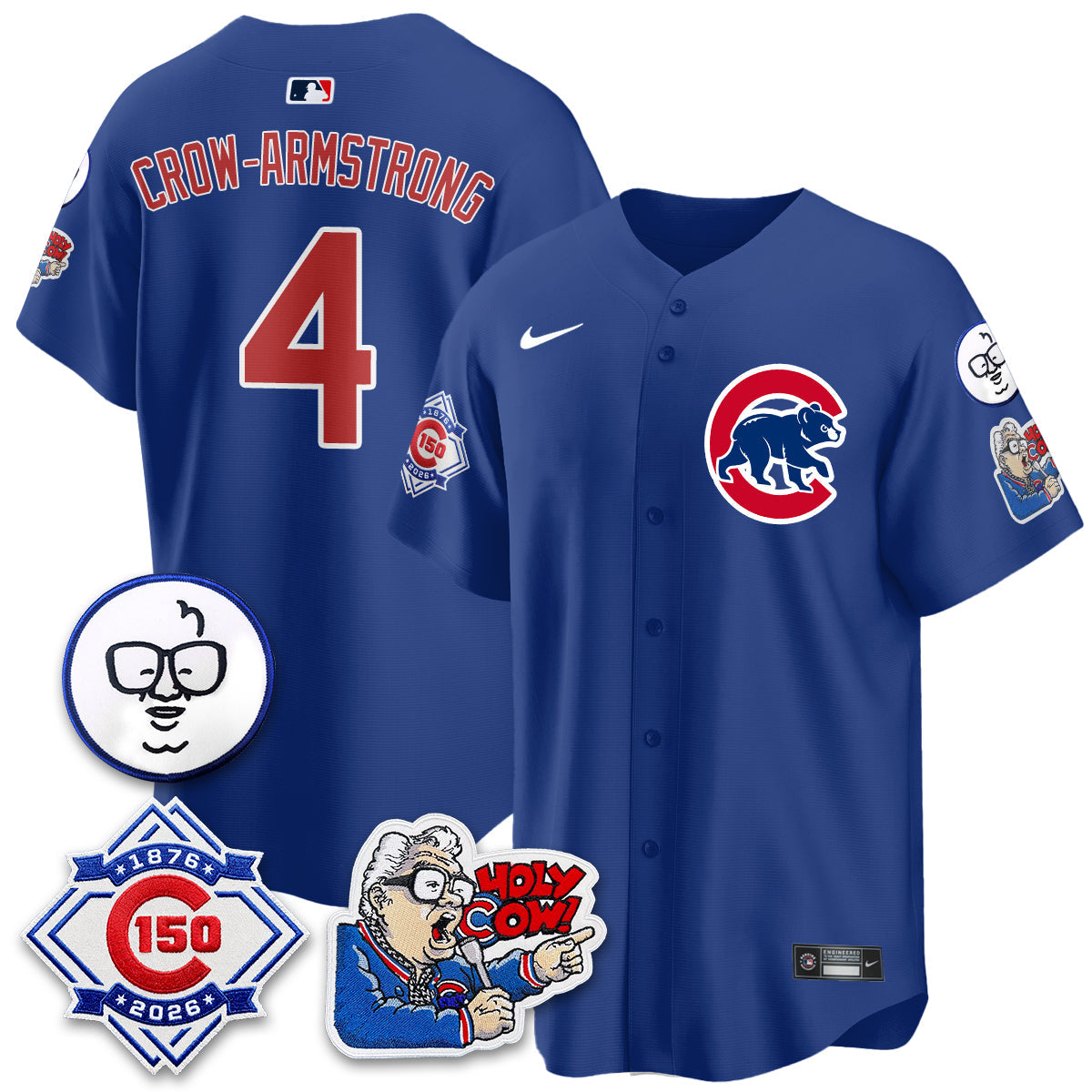 CHC 150th Anniversary Harry Caray Holy Cow Vapor Premier Limited Jersey - Stitched V2