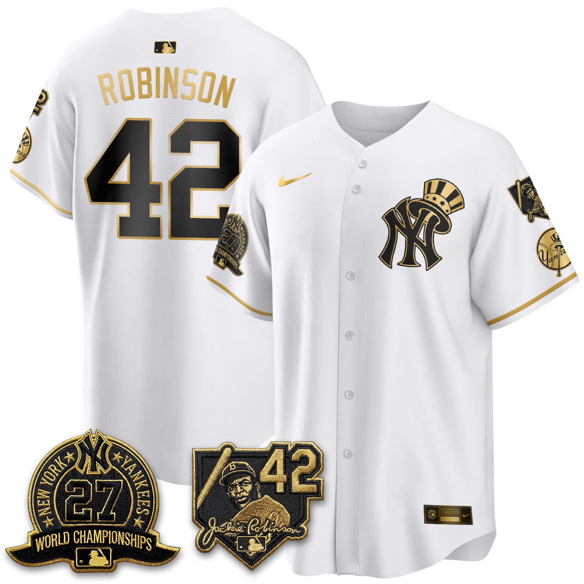 NYY 2026 Jackie Robinson Day Vapor Limited Gold Edition Jersey - Stitched - V2