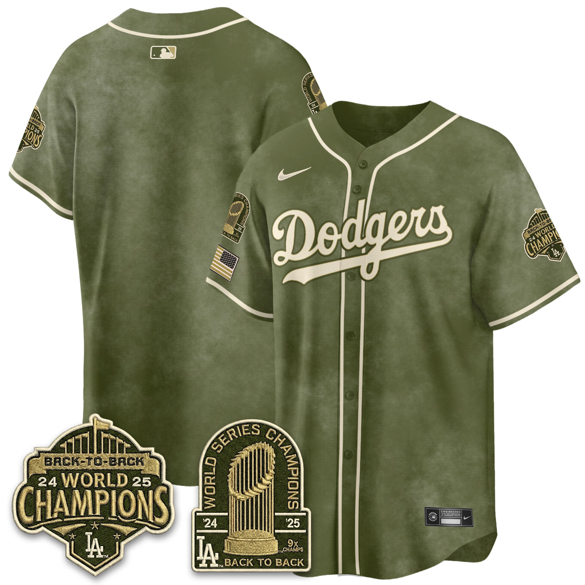 LAD New Era Olive 2026 Armed Forces Day Jersey -Stitched