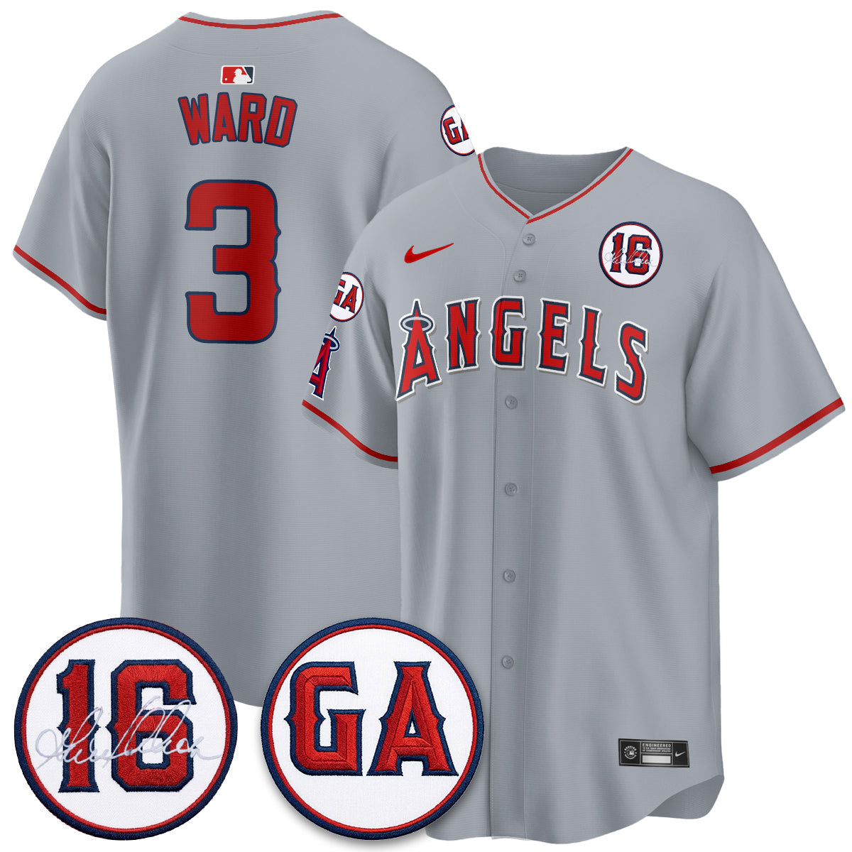 LAA Garret Anderson Tribute Patch Vapor Premier Limited Jersey - Stitched