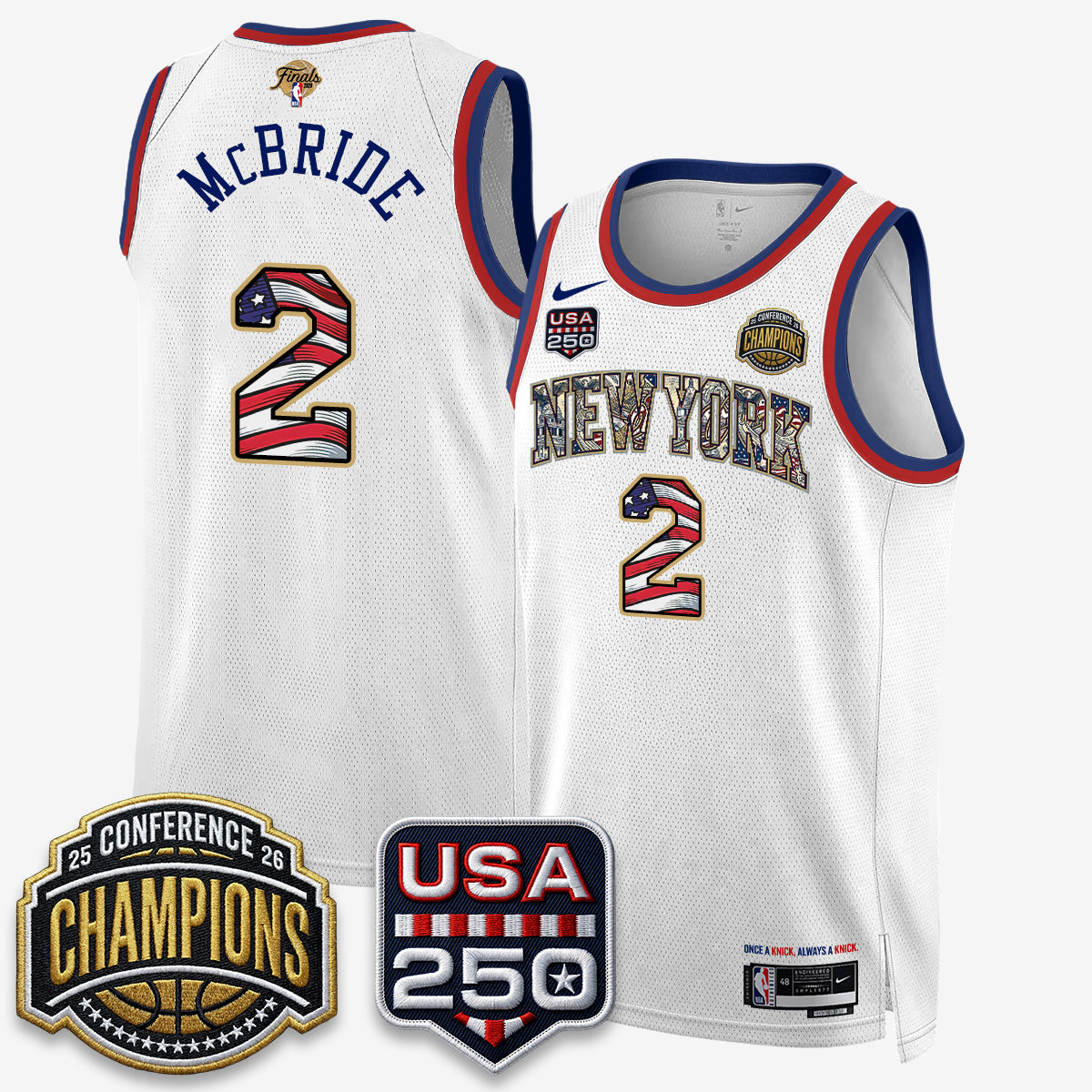 NYK 2026 Basketball  Eastern Conference Champions x Fourth of July Vapor Jersey - Stitched
