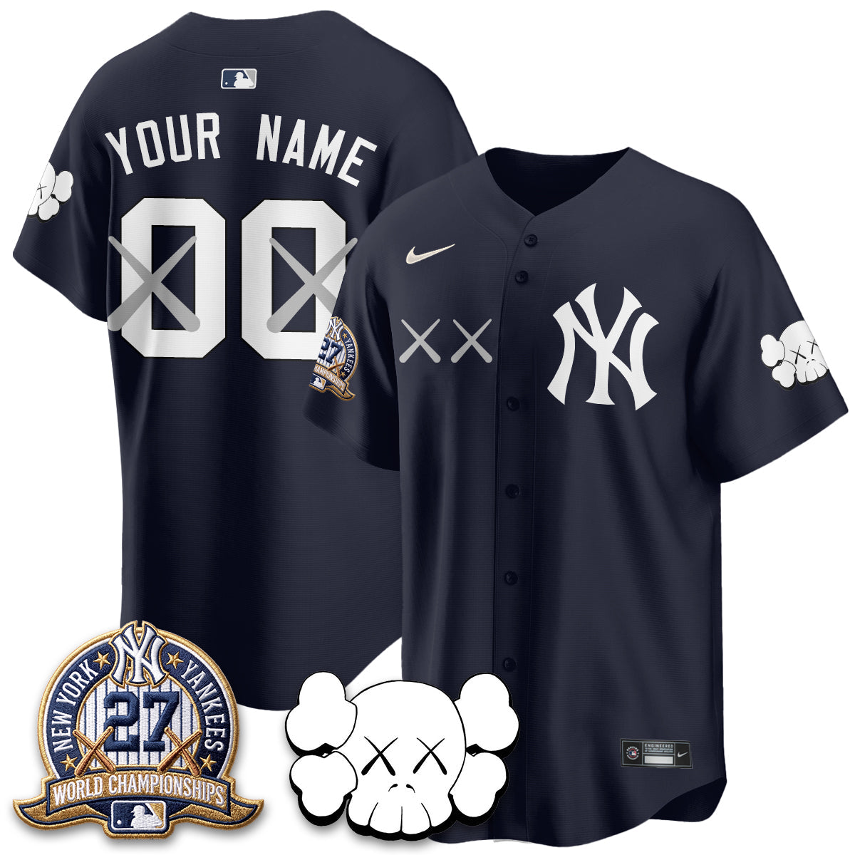 NYY x KAWS Edition Vapor Custom Jersey - Stitched