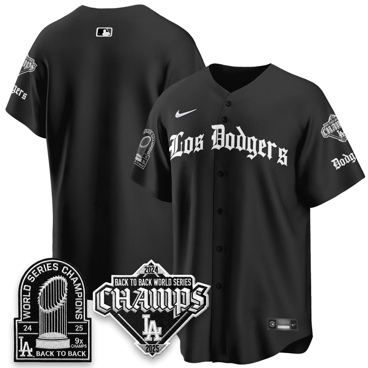 LAD World Series Champions B2B Patch Vapor Premier Limited Gothic Edition Jersey - Stitched