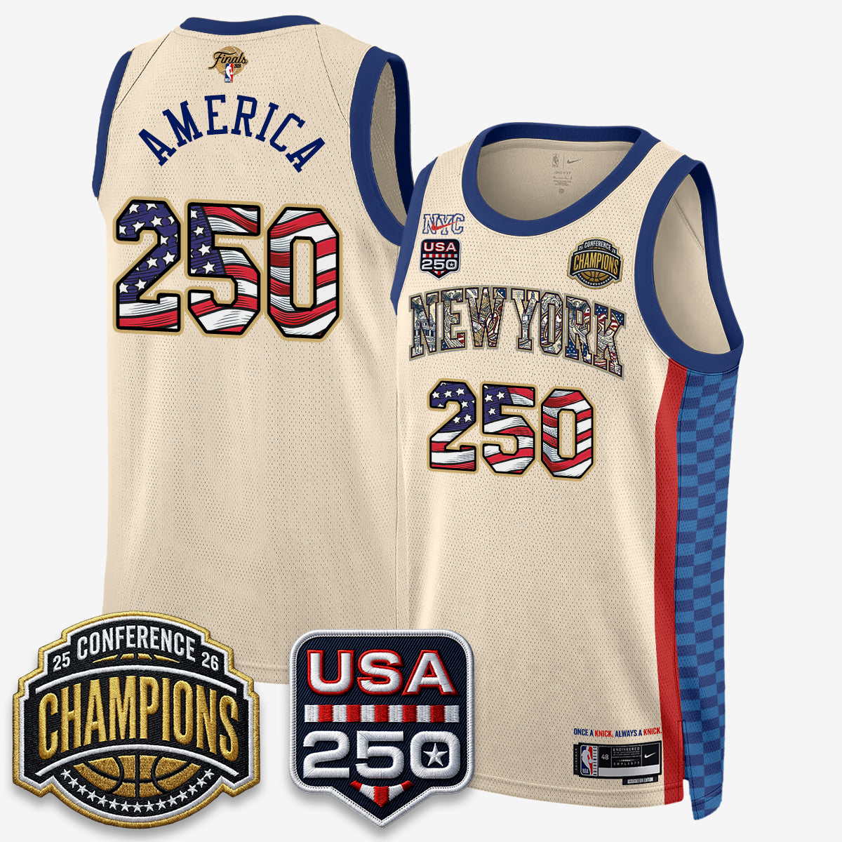 NYK 2026 Basketball  Eastern Conference Champions x Fourth of July Vapor Jersey - Stitched