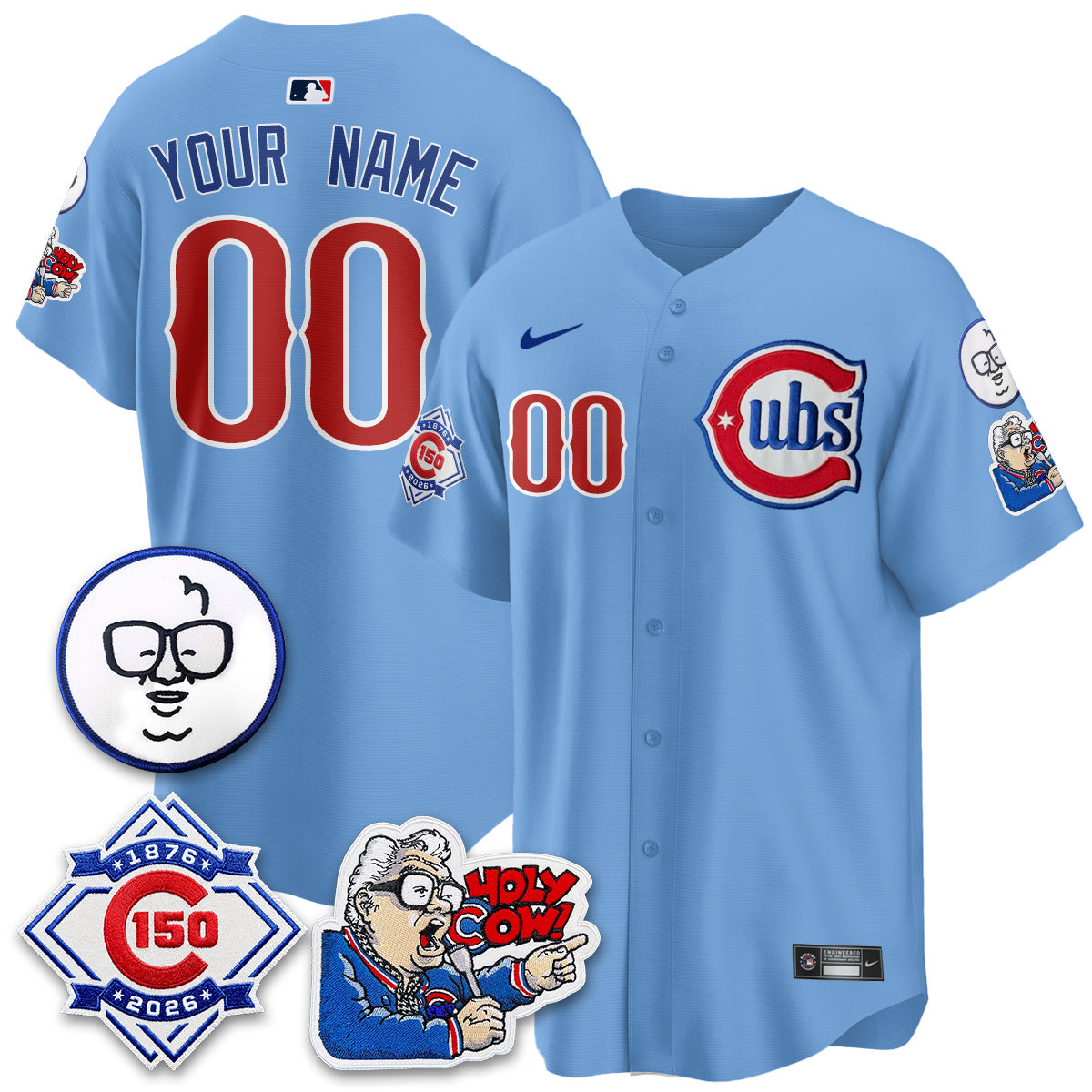 CHC 150th Anniversary Harry Caray Holy Cow Vapor Premier Limited Custom Jersey - Stitched V2