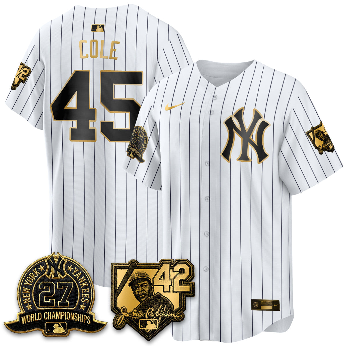 NYY 2026 Jackie Robinson Day Vapor Limited Gold Edition Jersey - Stitched