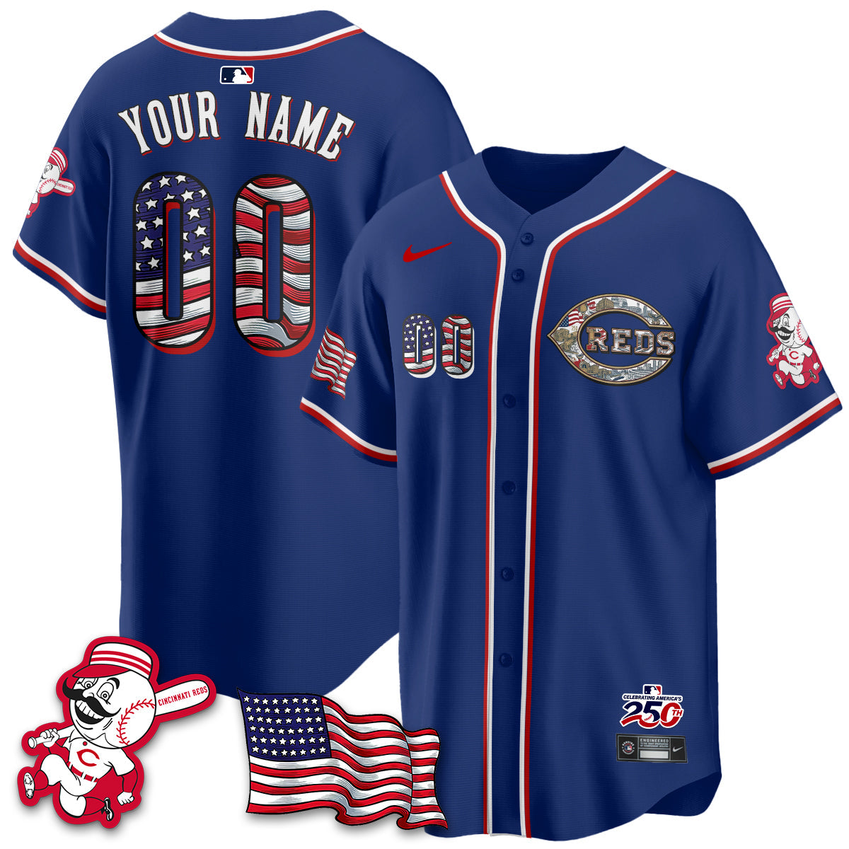 CIN 2026 Independence Day USA Vapor Limited Custom Jersey - Stitched