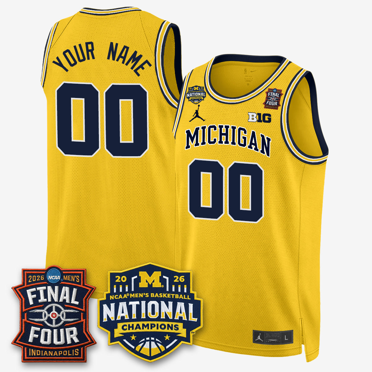 MICH 2026 NCAA Men's Basketball Champions Limited Custom Jersey - Stitched