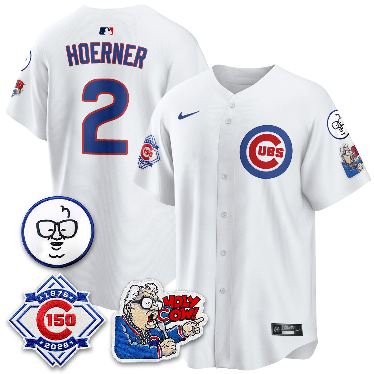 CHC 150th Anniversary Harry Caray Holy Cow Vapor Premier Limited Jersey - Stitched V2
