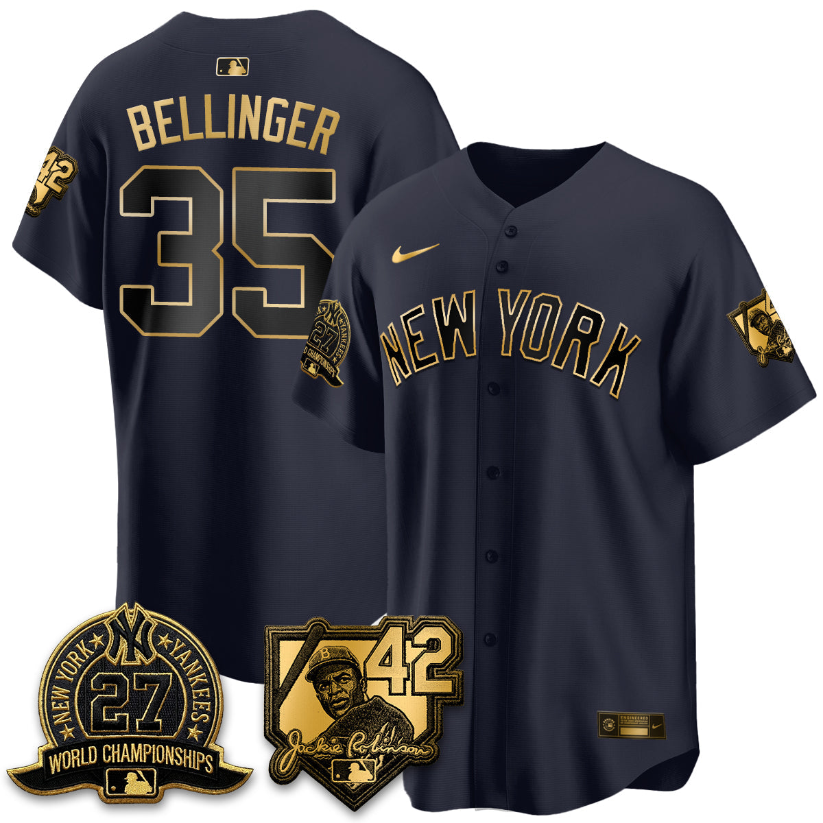 NYY 2026 Jackie Robinson Day Vapor Limited Gold Edition Jersey - Stitched