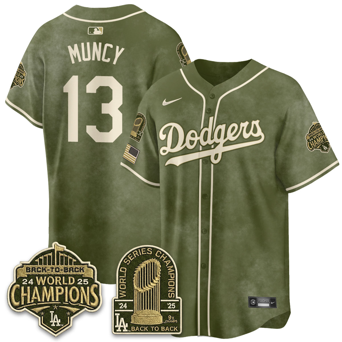 LAD New Era Olive 2026 Armed Forces Day Jersey -Stitched