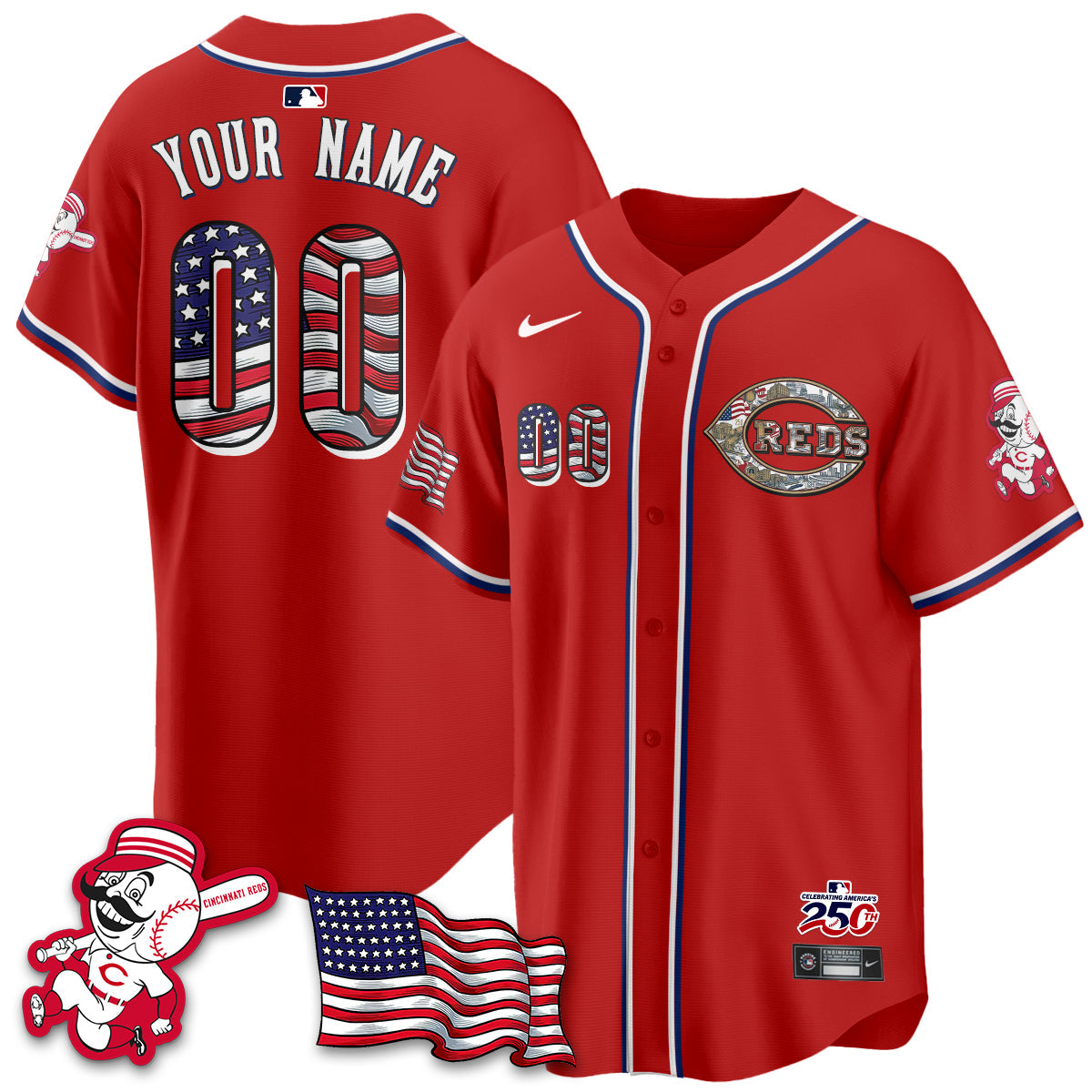 CIN 2026 Independence Day USA Vapor Limited Custom Jersey - Stitched
