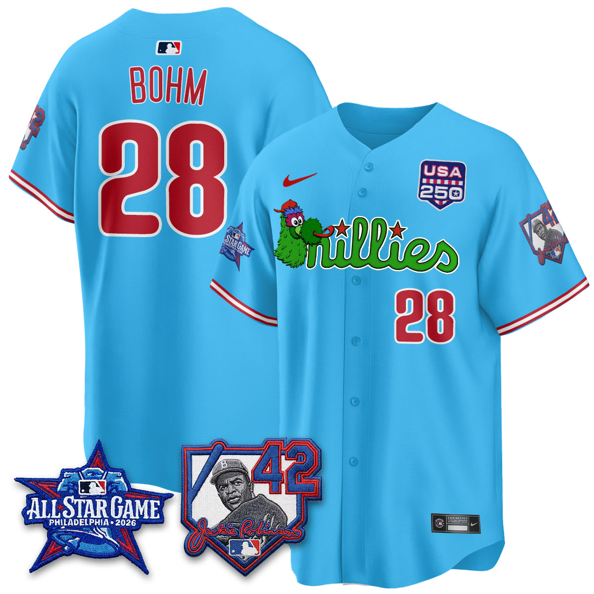PHI Phanatic 2026 New Era & 250th USA Vapor Limited Jersey - All Star Game - Stitched