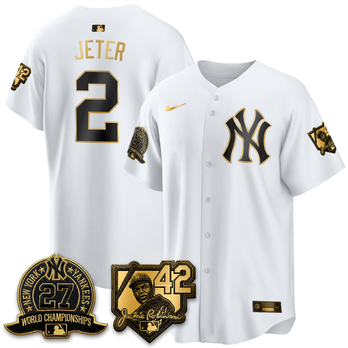 NYY 2026 Jackie Robinson Day Vapor Limited Gold Edition Jersey - Stitched