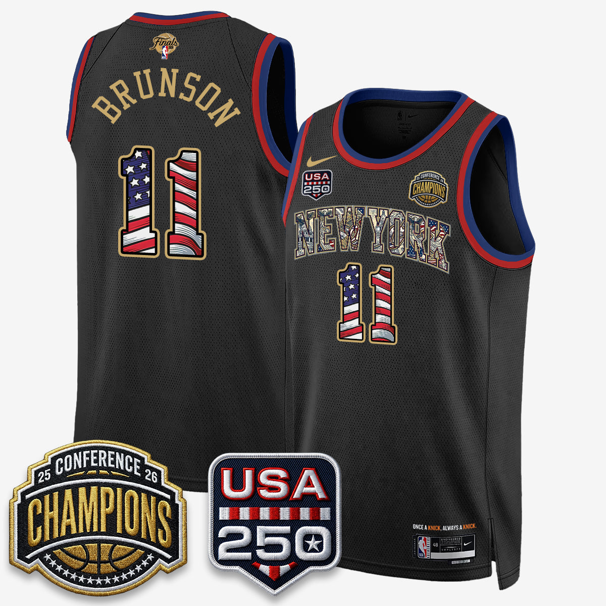 NYK 2026 Basketball  Eastern Conference Champions x Fourth of July Vapor Jersey - Stitched