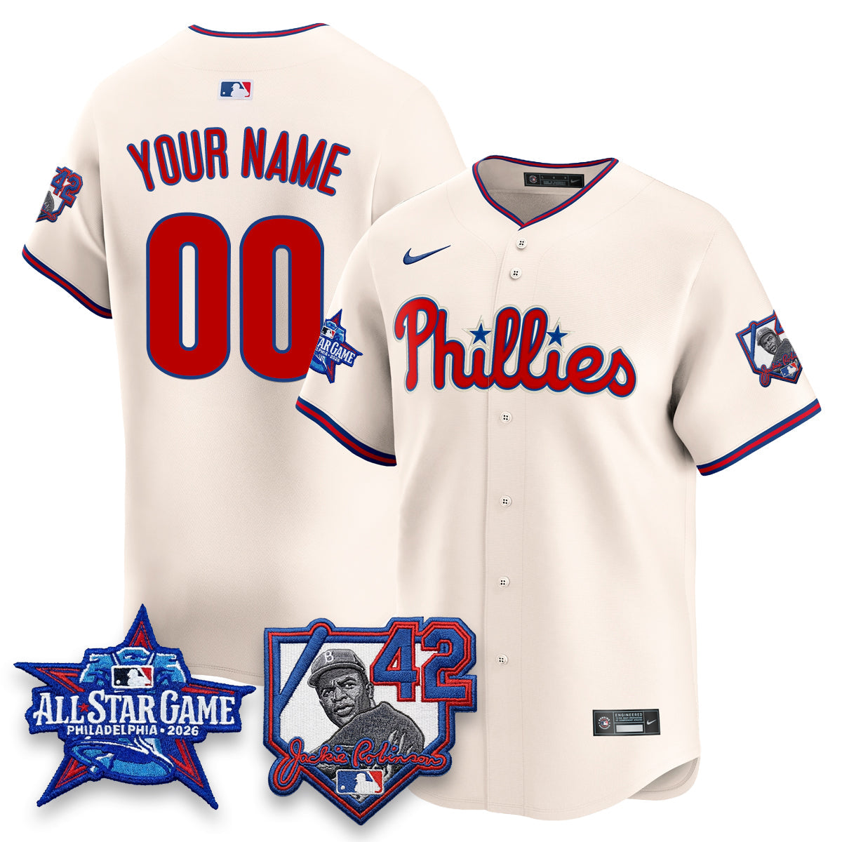 PHI 2026 Jackie Robinson New Era - All Star Game Vapor Limited Custom Jersey - Stitched