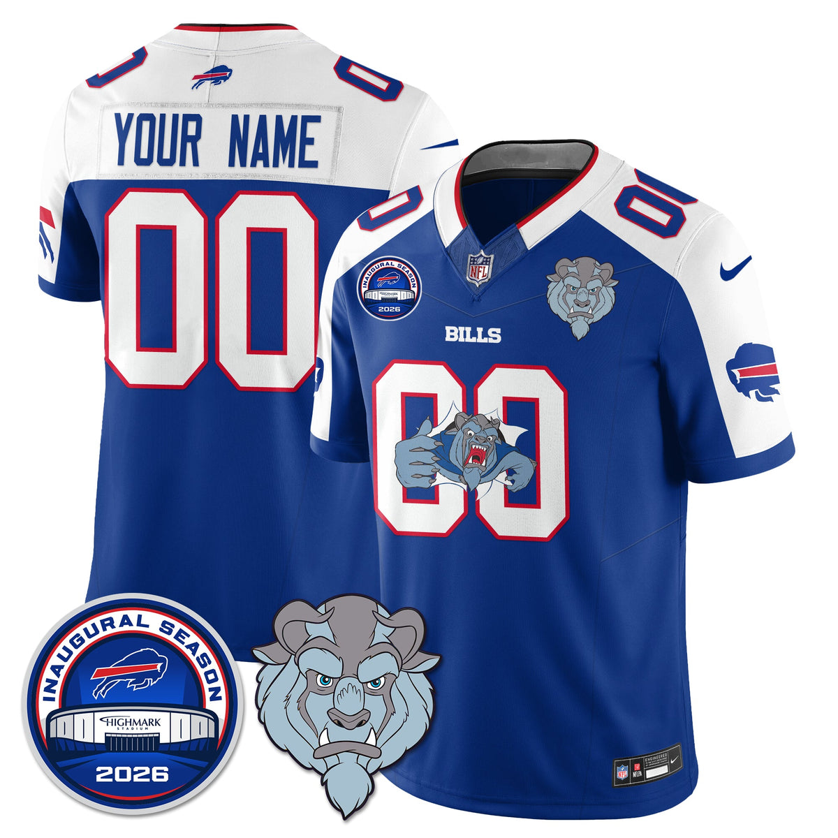 BUF x Hairy Blue Beast Edition Vapor Custom Jersey - Stitched