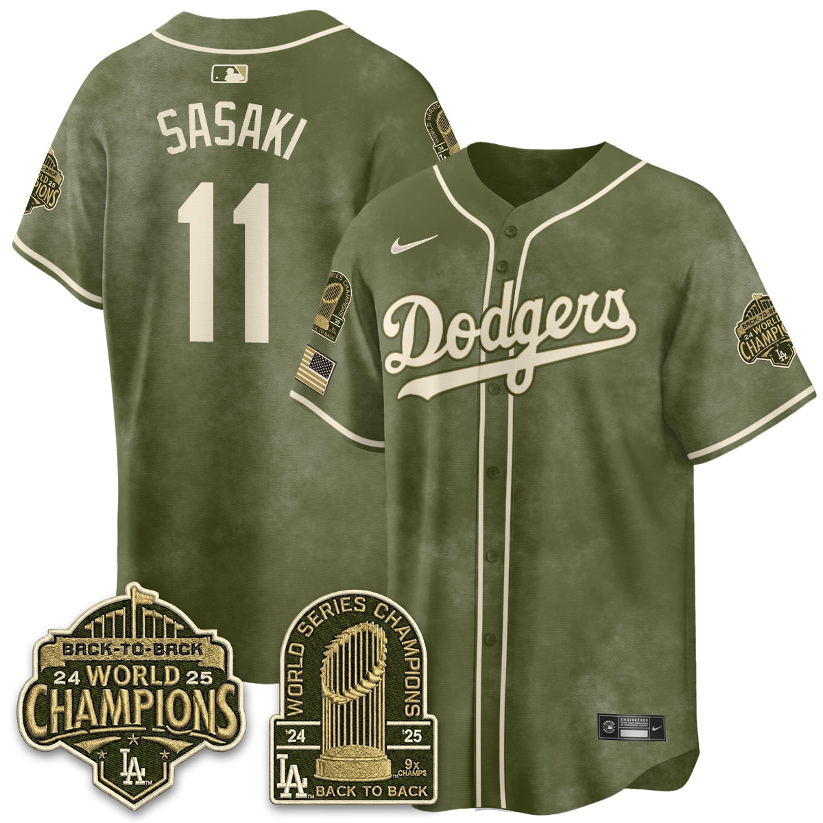LAD New Era Olive 2026 Armed Forces Day Jersey -Stitched