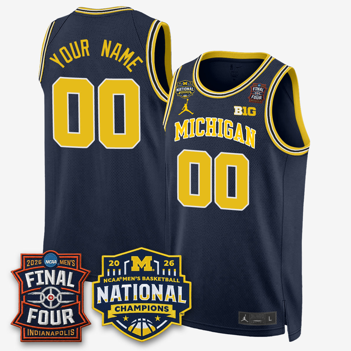 MICH 2026 NCAA Men's Basketball Champions Limited Custom Jersey - Stitched