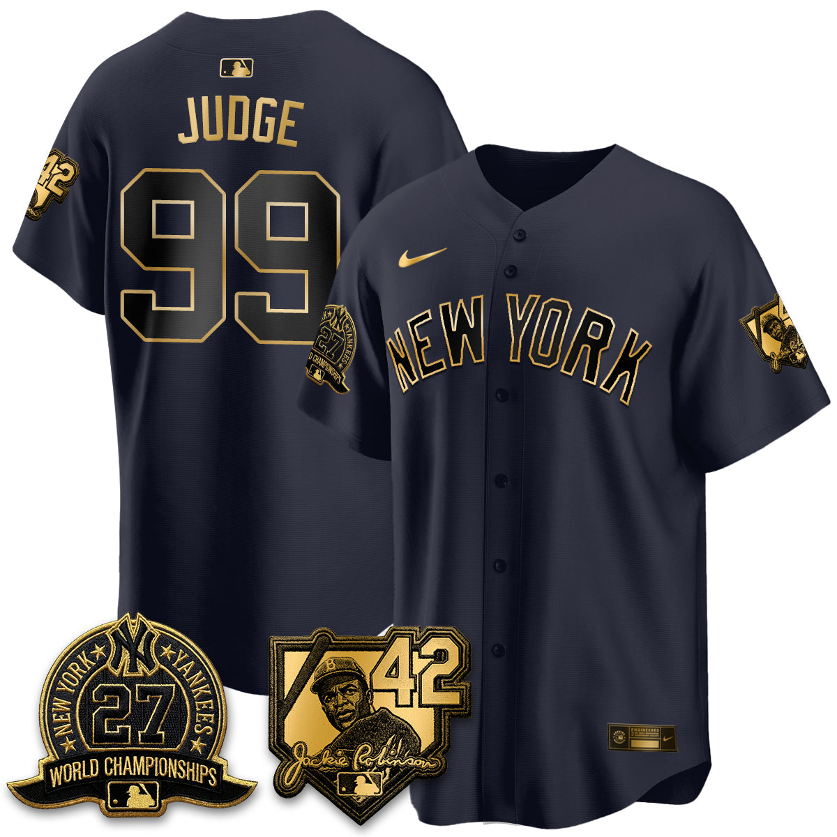 NYY 2026 Jackie Robinson Day Vapor Limited Gold Edition Jersey - Stitched