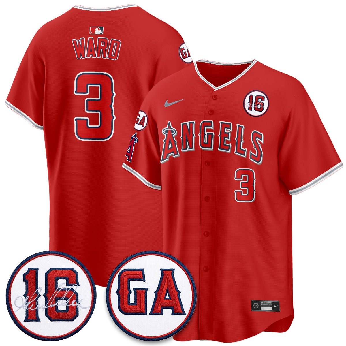 LAA Garret Anderson Tribute Patch Vapor Premier Limited Jersey - Stitched