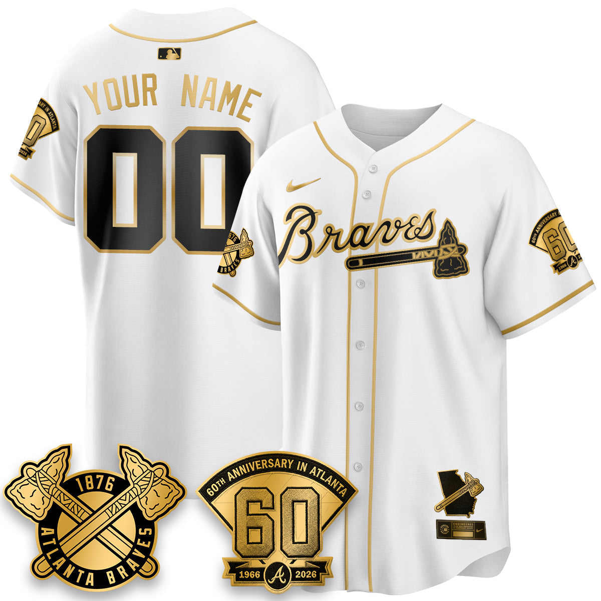 ATL 60th Anniversary Special Edition Vapor Limited Custom Jersey - Stitched