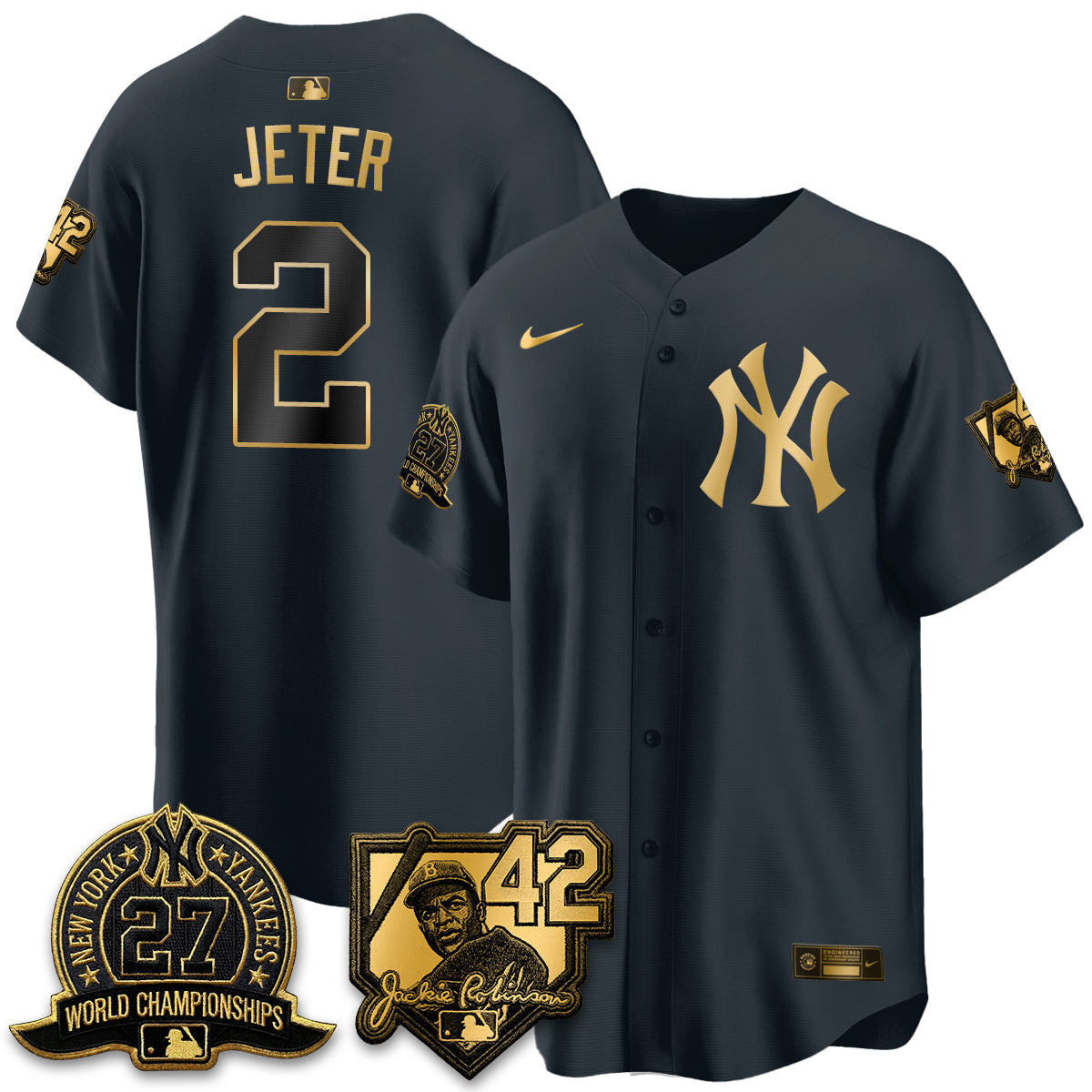 NYY 2026 Jackie Robinson Day Vapor Limited Gold Edition Jersey - Stitched